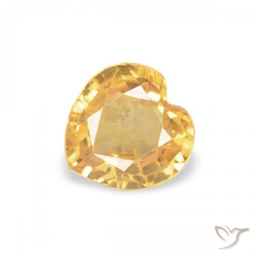 0.41ct Naturel Doré vif Saphir, Cœur, VS