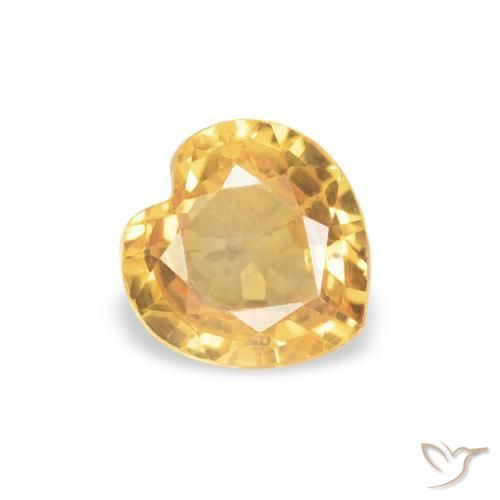 Saphir Doré vif naturelle Cœur, 0.41 ct, VS
