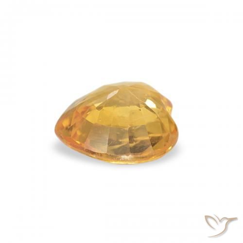 Saphir Doré vif naturelle Cœur, 0.41 ct, VS