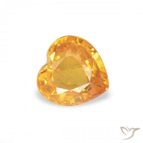 Saphir Medium Light-Orange naturelle Cœur, 0.43 ct, VS
