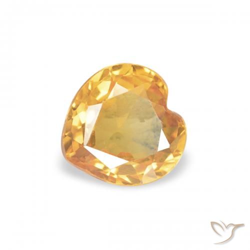 0.42ct Naturel Doré foncé Saphir, Cœur, VS