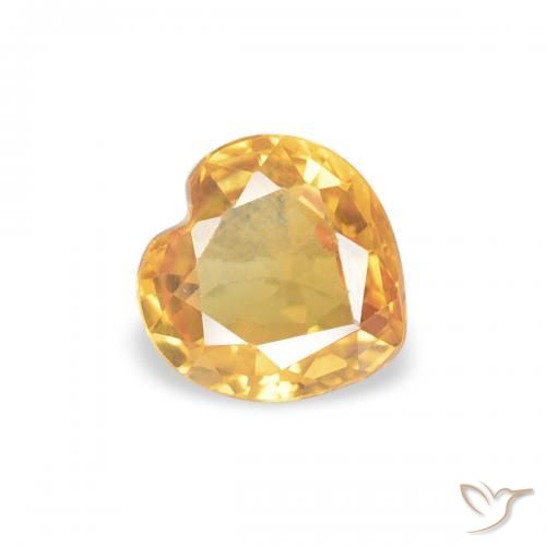 Saphir Doré foncé naturelle Cœur, 0.42 ct, VS