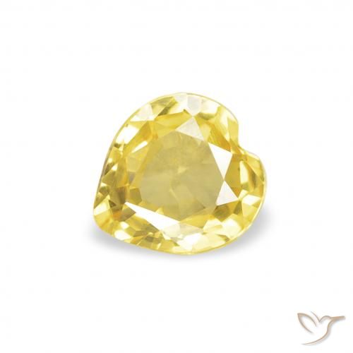 0.33ct Naturel Jaune moyen Saphir, Cœur, VVS-VS