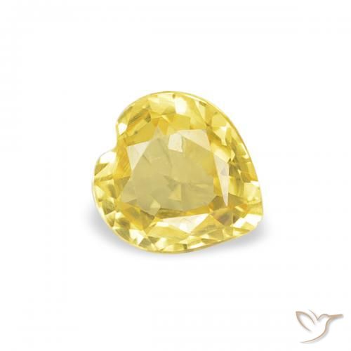 Saphir Jaune moyen naturelle Cœur, 0.33 ct, VVS-VS