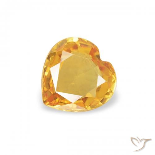0.37ct Naturel Orange doré profond Saphir, Cœur, VVS-VS