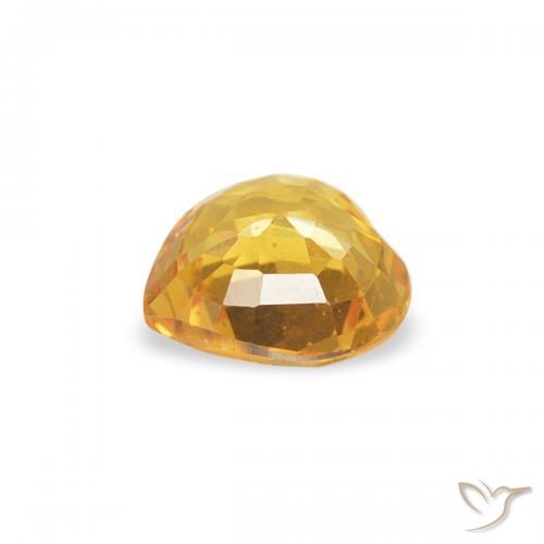 Saphir Orange doré profond naturelle Cœur, 0.37 ct, VVS-VS