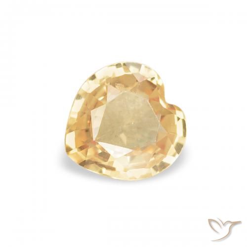 0.34ct Naturel Doré jaunâtre Saphir, Cœur, VVS-VS