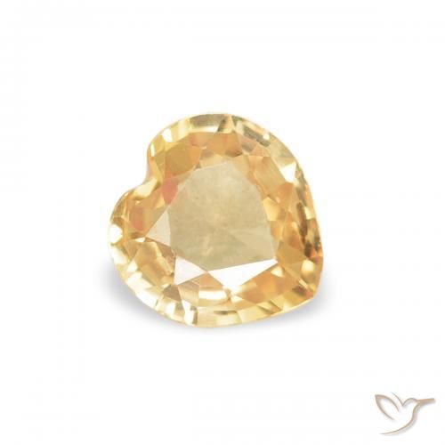 Saphir Doré jaunâtre naturelle Cœur, 0.34 ct, VVS-VS