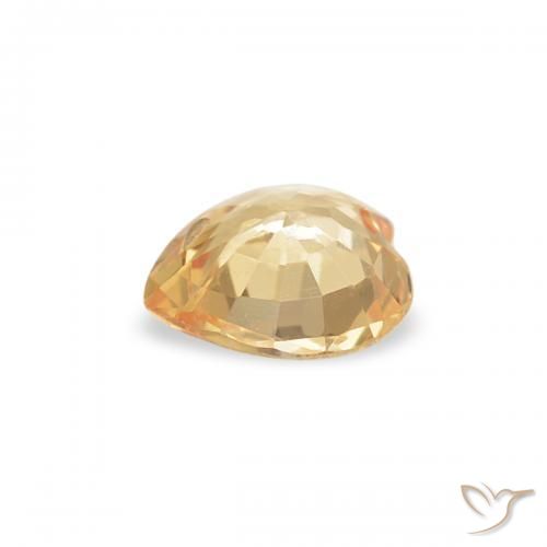 Saphir Doré jaunâtre naturelle Cœur, 0.34 ct, VVS-VS