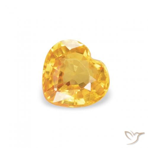 0.41ct Naturel Doré moyen Saphir, Cœur, VVS-VS