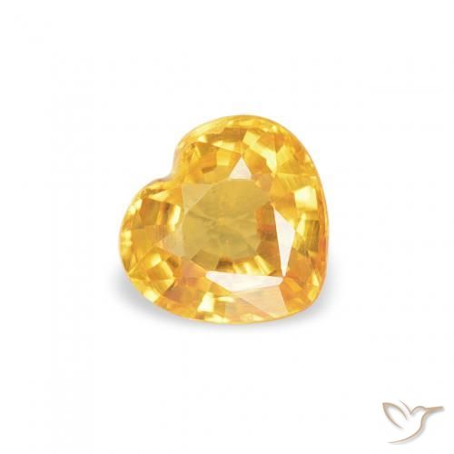 Saphir Doré moyen naturelle Cœur, 0.41 ct, VVS-VS
