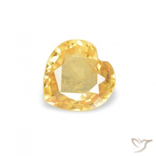 0.37ct Naturel Or moyen Saphir, Cœur, VVS-VS