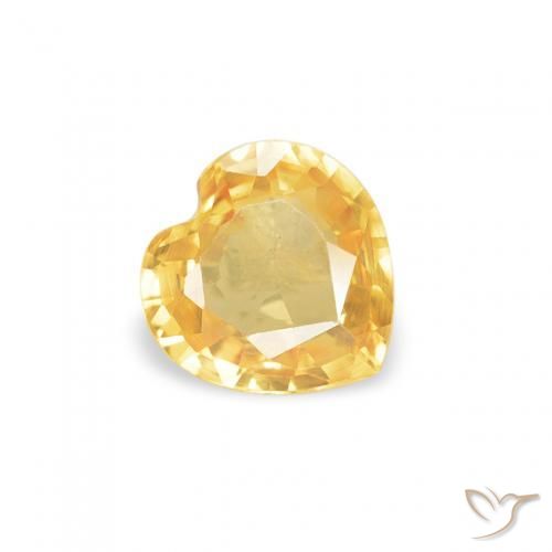 Saphir Or moyen naturelle Cœur, 0.37 ct, VVS-VS