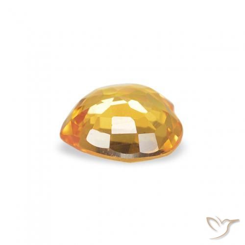 Saphir Orange doré profond naturelle Cœur, 0.43 ct, VVS-VS