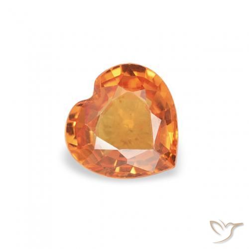 0.37ct Naturel Orange vif Saphir, Cœur, VVS-VS