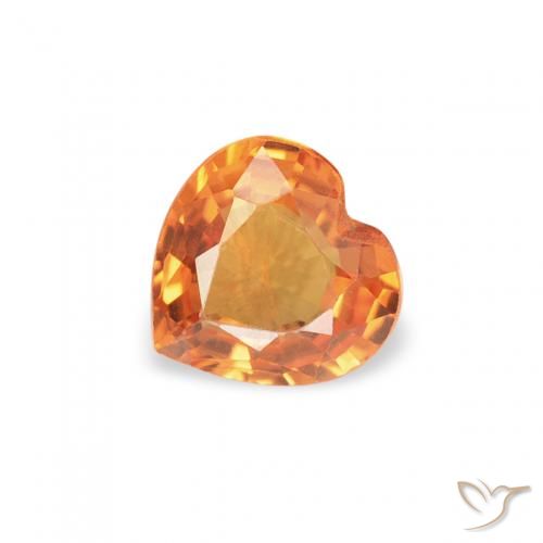 Saphir Orange vif naturelle Cœur, 0.37 ct, VVS-VS