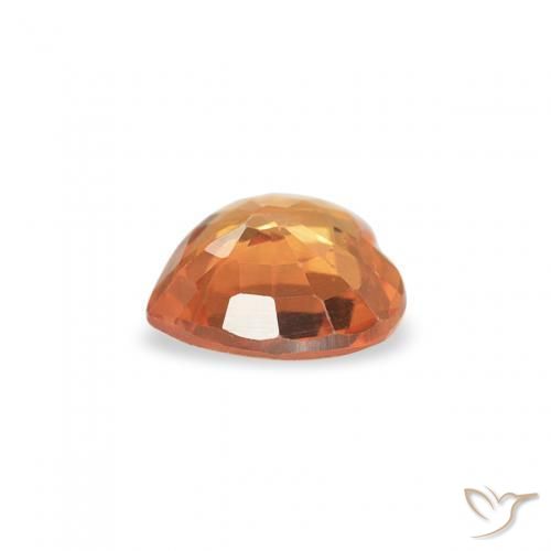 Saphir Orange vif naturelle Cœur, 0.37 ct, VVS-VS