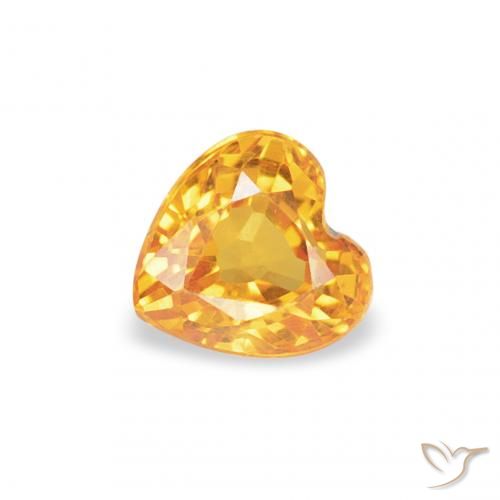 0.35ct Naturel Doré foncé Saphir, Cœur, VVS-VS