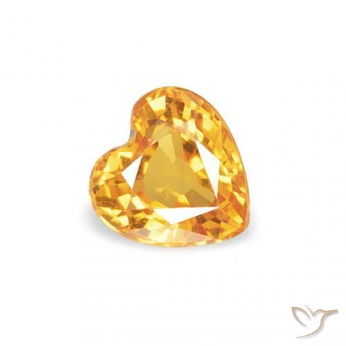 Saphir Doré foncé naturelle Cœur, 0.35 ct, VVS-VS