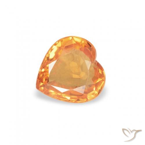 0.39ct Naturel Or orange foncé Saphir, Cœur, VVS-VS