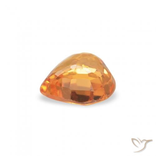 Saphir Or orange foncé naturelle Cœur, 0.39 ct, VVS-VS