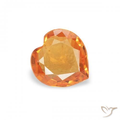 Saphir Orange foncé naturelle Cœur, 0.35 ct, VVS-VS