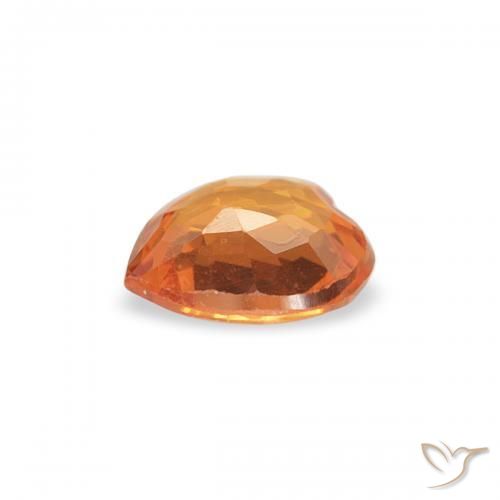 Saphir Orange foncé naturelle Cœur, 0.35 ct, VVS-VS