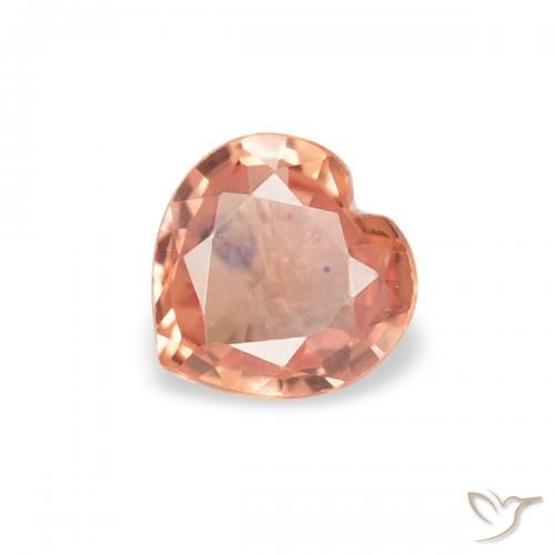Saphir Orange rougeâtre naturelle Cœur, 0.33 ct, VVS-VS