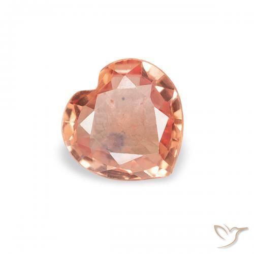 Saphir Orange rougeâtre naturelle Cœur, 0.33 ct, VVS-VS