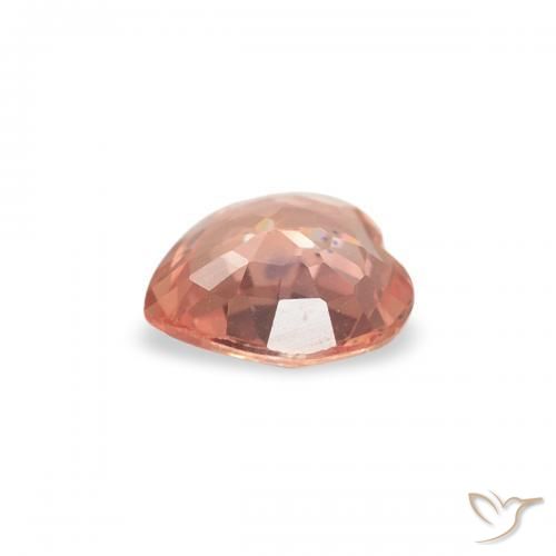 Saphir Orange rougeâtre naturelle Cœur, 0.33 ct, VVS-VS