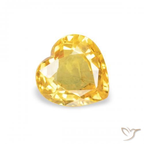 Saphir Doré moyen naturelle Cœur, 0.42 ct, VS