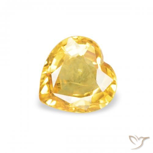 Saphir Doré moyen naturelle Cœur, 0.42 ct, VS