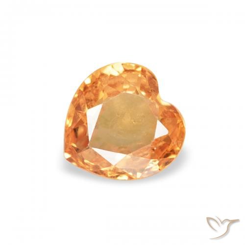 0.42ct Naturel Orange intense Saphir, Cœur, VS