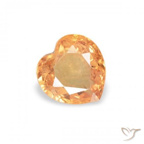 Saphir Orange intense naturelle Cœur, 0.42 ct, VS