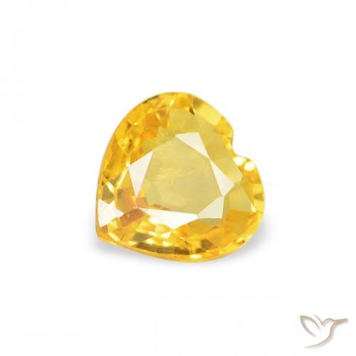 0.37ct Naturel Orange Doré Saphir, Cœur, VS