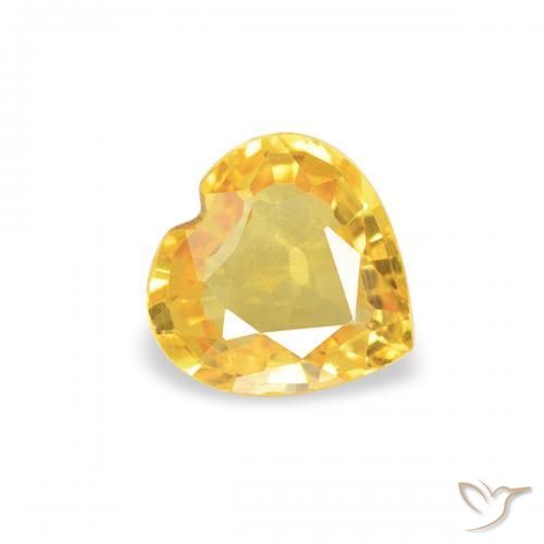 Saphir Orange Doré naturelle Cœur, 0.37 ct, VS