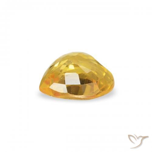 Saphir Orange Doré naturelle Cœur, 0.37 ct, VS