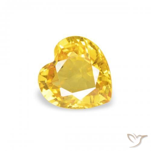Saphir Doré moyen naturelle Cœur, 0.38 ct, VS