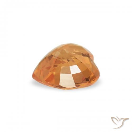 Saphir Orange vif naturelle Cœur, 0.45 ct, VS