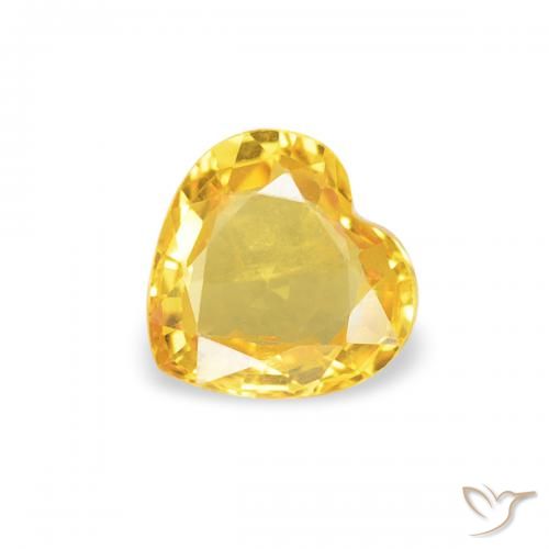0.39ct Naturel Orange Doré Saphir, Cœur, VS