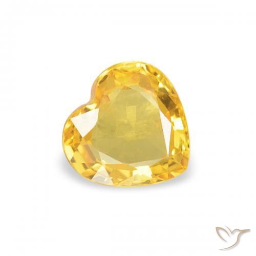 Saphir Orange Doré naturelle Cœur, 0.39 ct, VS
