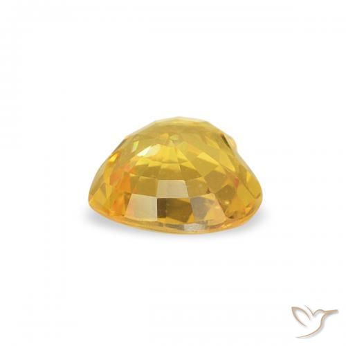 Saphir Orange Doré naturelle Cœur, 0.39 ct, VS