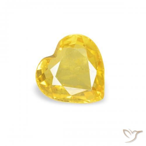 0.39ct Naturel Jaune Saphir, Cœur, VS