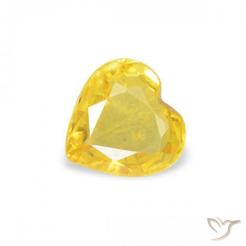 Saphir Jaune naturelle Cœur, 0.39 ct, VS