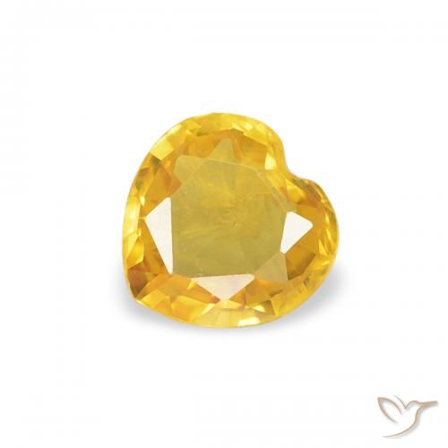 0.32ct Naturel Orange Doré Saphir, Cœur, VS