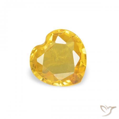 Saphir Orange Doré naturelle Cœur, 0.32 ct, VS