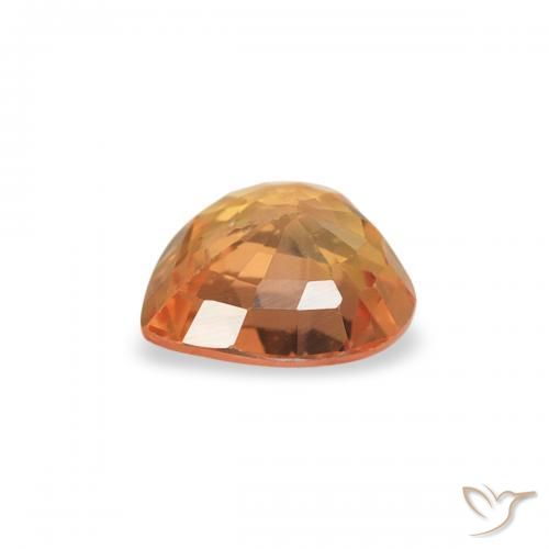 Saphir Orange foncé naturelle Cœur, 0.40 ct, VS
