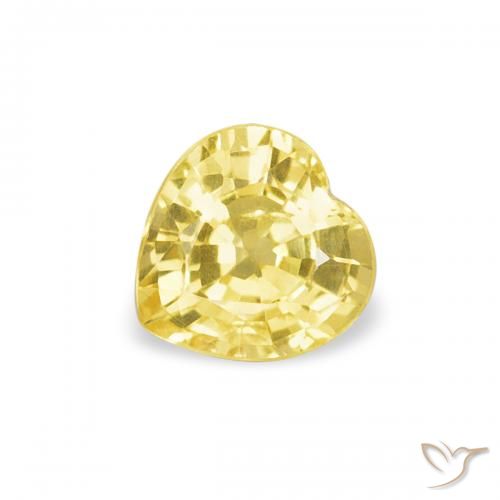 0.40ct Naturel Jaune Dijon Saphir, Cœur, VS