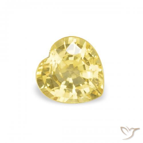 Saphir Jaune Dijon naturelle Cœur, 0.40 ct, VS