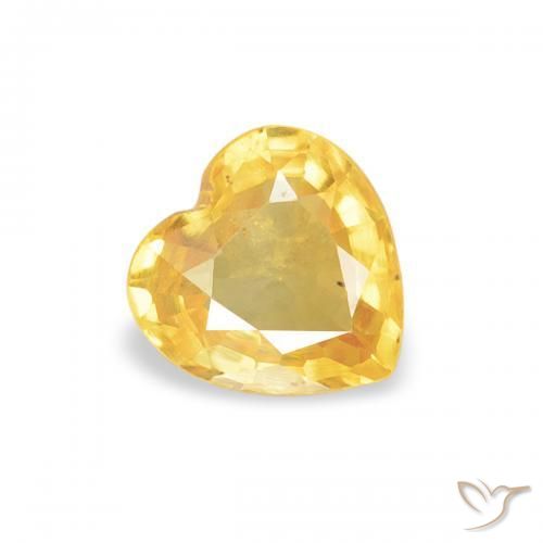 Saphir Doré moyen naturelle Cœur, 0.40 ct, VS